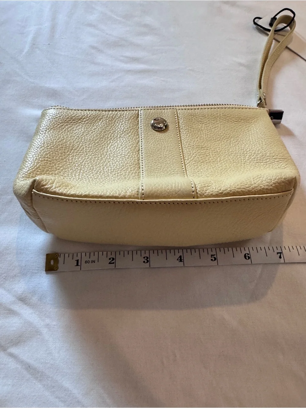 NWT Prüne Leather Makeup Bag / Clutch / Pouch, in Butter Yellow with Dust Bag